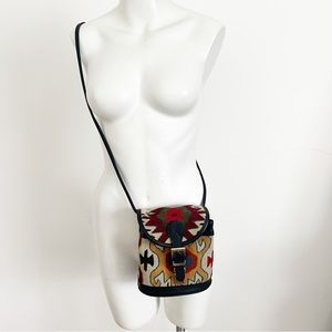 Purse Crossbody Bag Bucket Bag Purse Handmade Turkey Leather Woven Red Black